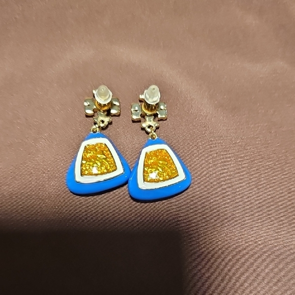 Tory Burch Blue and Gold Earrings - Picture 2 of 4